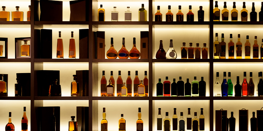 liquor bottles backlighted by led sheets bottles-backlighted-by-led-sheets