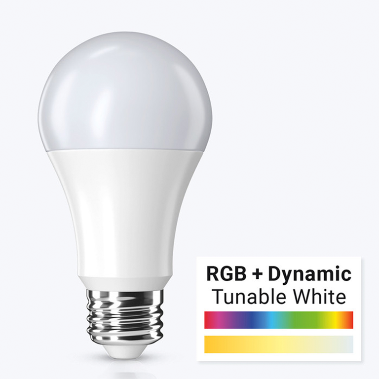 Smart bulb with adjustable color and tunable white lighting
