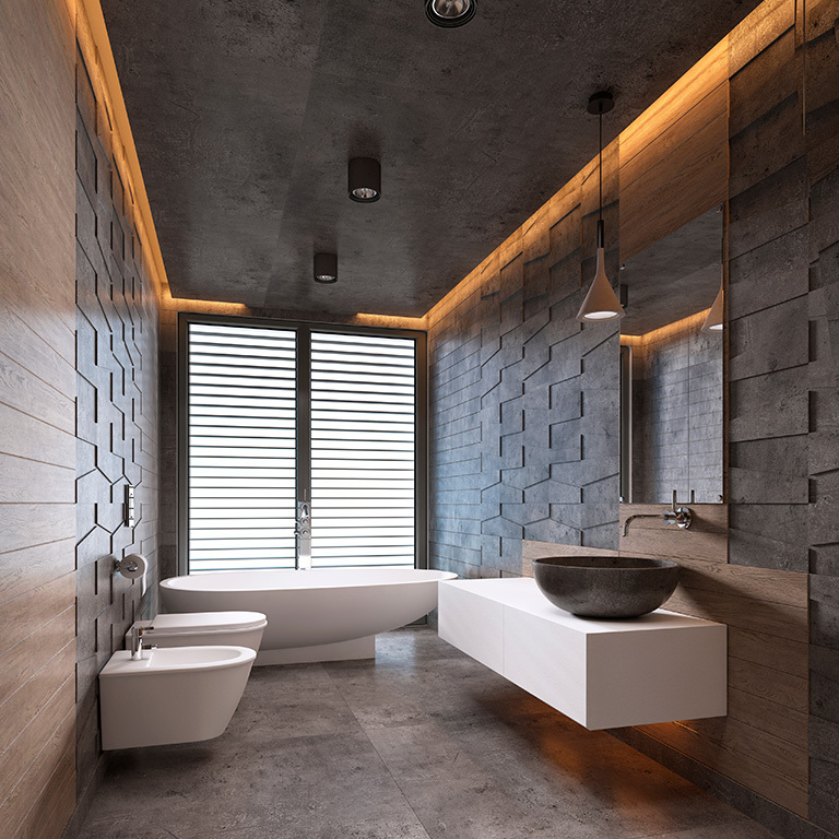 Stylish bathroom design with cove lighting for a modern touch