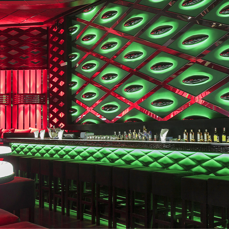 Colorful bar lighting design