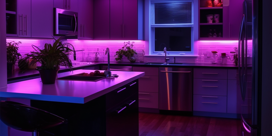 RGB lighting for under cabinets on the kitchen