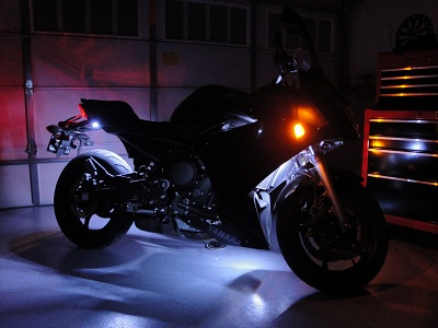 LED example motorcycle strip light wheels
