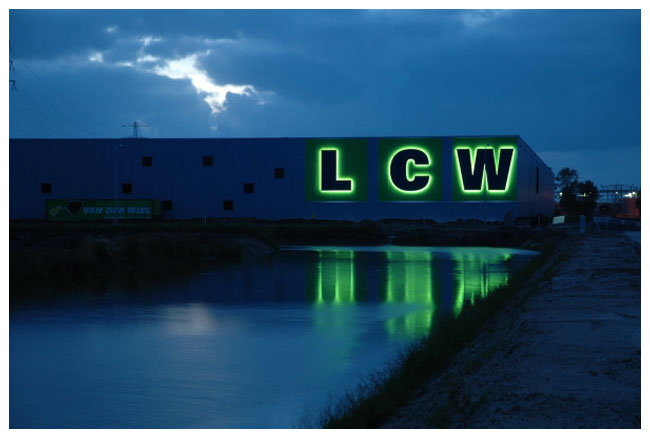 led strip light example signage commercial building