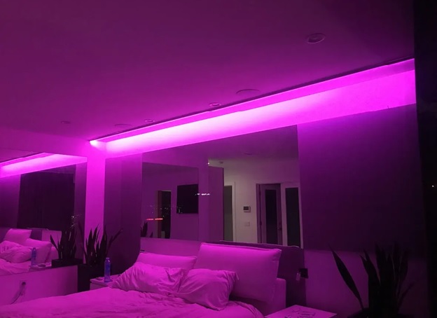 Led lights in a hot sale bedroom