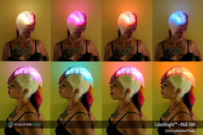 rgb hair lighting design fashion show