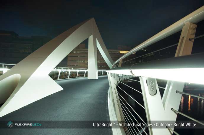 Commercial Led Strip Lighting Projects From Flexfire Leds Architectural Handrail Lighting Bridge