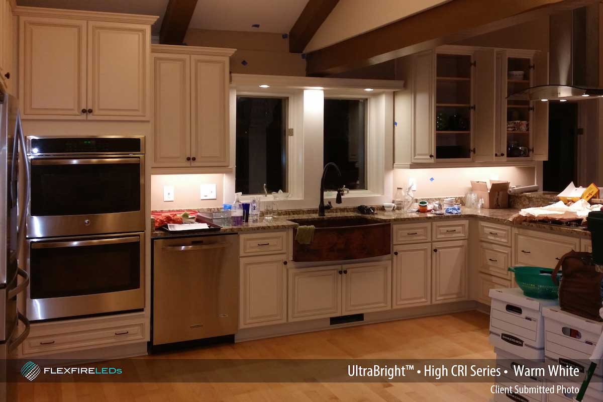 Residential Led Strip Lighting Projects From Flexfire Leds High Cri Under Cabinet Light