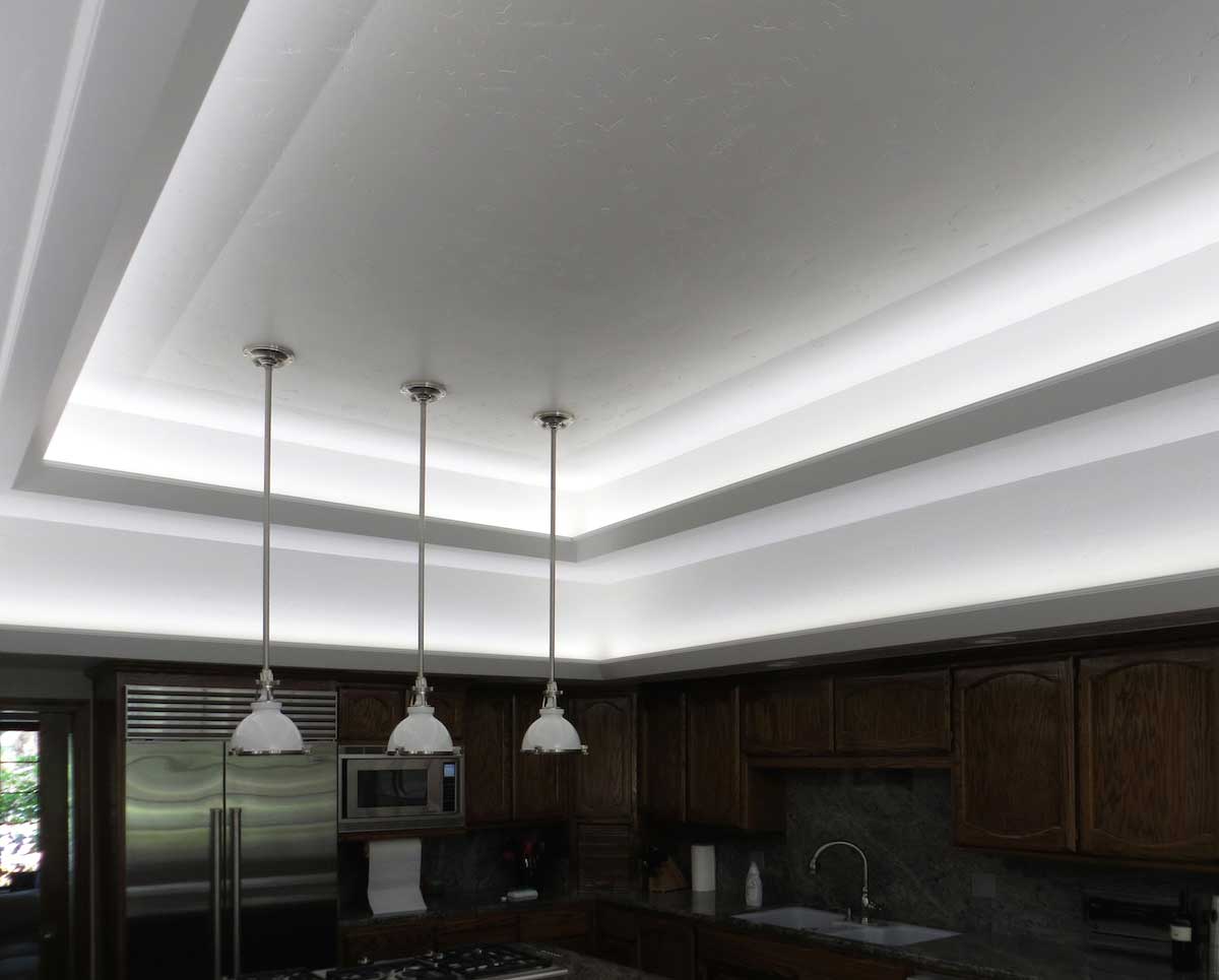 Residential Led Strip Lighting Projects From Flexfire Leds Modern Kitchen Led Cove Lighting 5